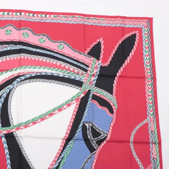 HERMES Red Scarf - Picture 3 of 6